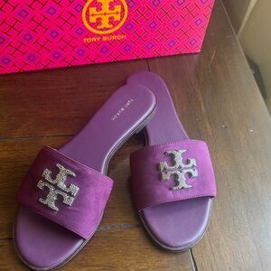 Tory Burch Rich Purple Slide Sandals